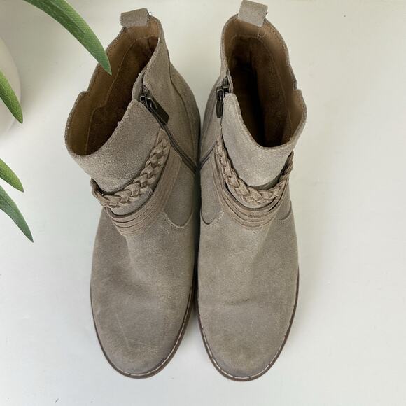 Earth Jeno Round Toe Casual Booties Taupe Ankle Boots Comfort Shoe Size 8.5 M - Picture 3 of 10